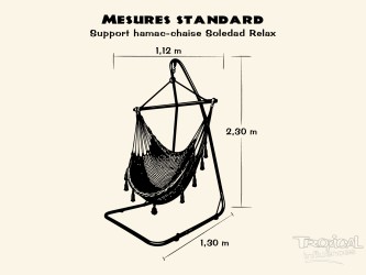 Support en métal de hamac chaise ou fauteuil suspendu, compatible avec les hamacs chaises XL ou XXL