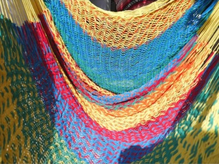 Plan détaillé du tissu du hamac chaise SAN BLAS Multicolor 1