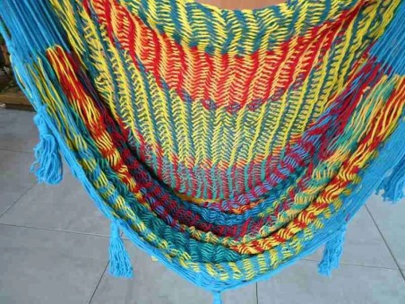 Plan détaillé du tissu du hamac chaise SAN BLAS Multicolor 3