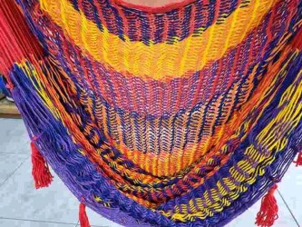 Plan détaillé du tissu du hamac chaise SAN BLAS Multicolor 2B