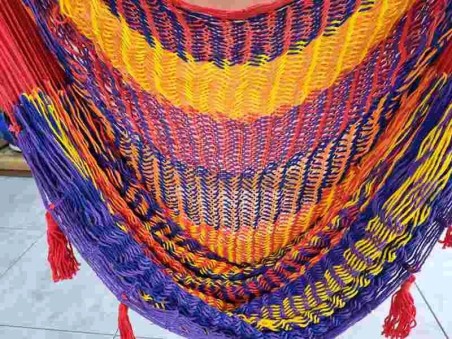 Plan détaillé du tissu du hamac chaise SAN BLAS Multicolor 2B