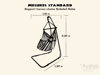 Support en métal de hamac chaise ou fauteuil suspendu, compatible avec les hamacs chaises XL ou XXL