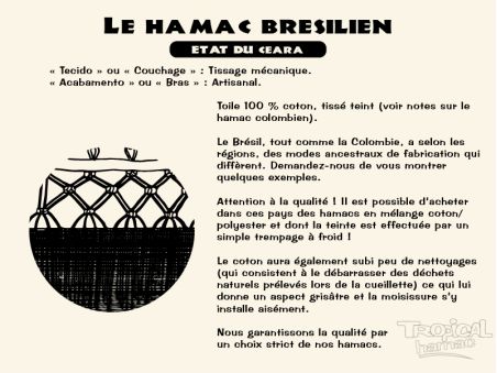 Dessin d'un filet de hamac brésilien