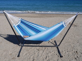 Support hamac INKA L + hamac Banquise au bord de la mer
