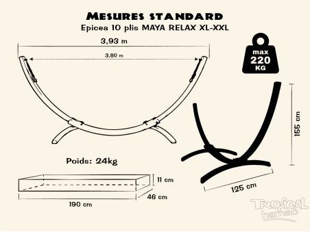 Soporte para hamaca Maya + Mariposa XXL 3 Gris