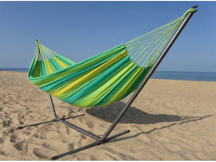 Hamac avec support  INKA L - Soleil vert au bord de la plage
