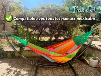 Photo cliente Hamac mexican avec support de hamac metal AZTEKA Relax XL