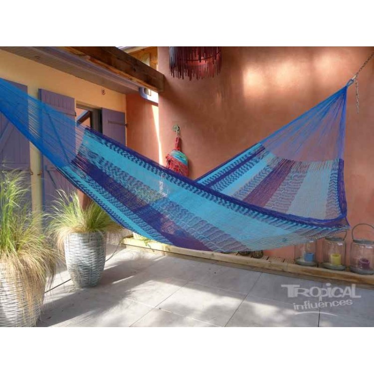 Hamac filet multicolor L, bleu