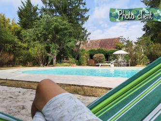 Photo client hamac sur pied Latino L Albizia située dans le jardin