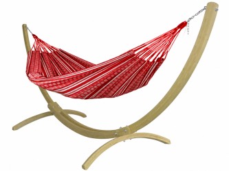 Hamaca con soporte Maya XXL polígono rojo
