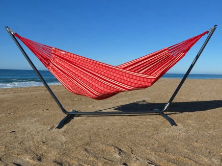 Hamac rouge XXL avec support en metal