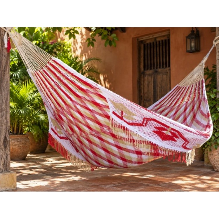 WAYUU  Rouge, Beige, Blanc un jardin tropical