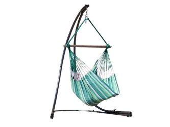 Hamac chaise vert multicolore avec support sur fond blanc