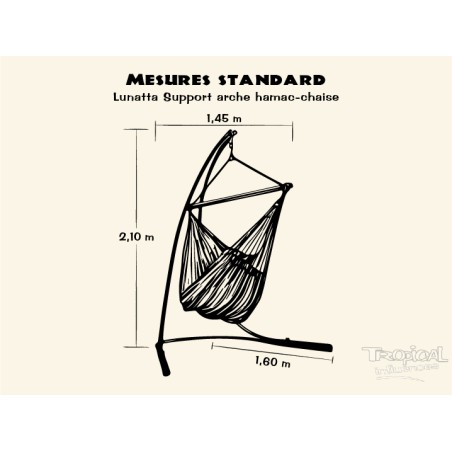 Support en métal de hamac chaise ou fauteuil suspendu, compatible avec les hamacs chaises XL ou XXL