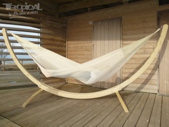 Wooden hammock stand + Ticla XL ecru