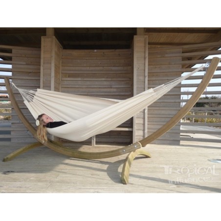 hamac écru avec support bois
