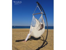 hamac chaise ecru avec support metal