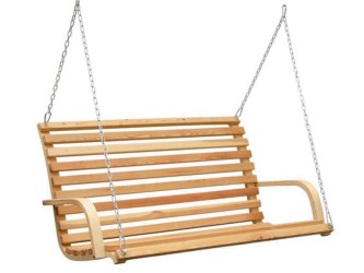 Suspended larch bench
