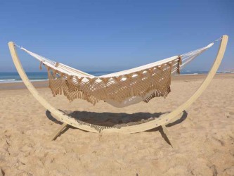 hamac avec support caramel