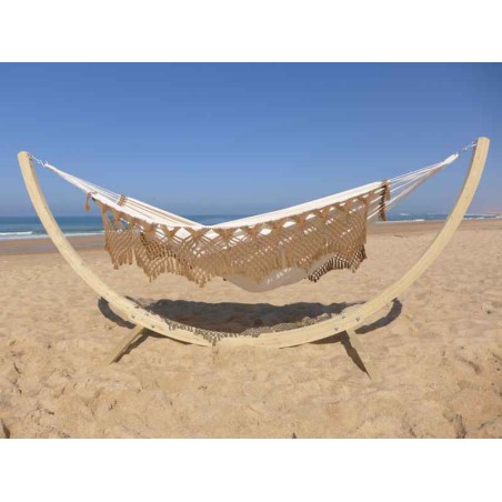 hamac avec support caramel