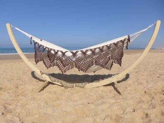 hamac brésilien avec support marron