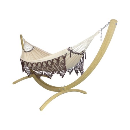 hamac avec support marron écru