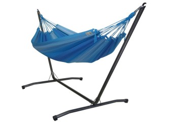 pied de hamac avec hamac bleu