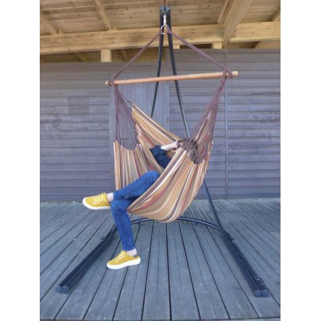 Fauteuil suspendu marron avec support