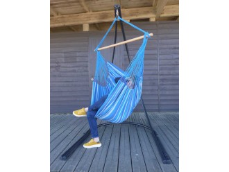 Fauteuil suspendu avec support bleu