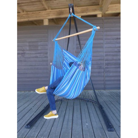 Fauteuil suspendu avec support bleu