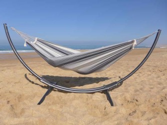 Hamac gris avec support 