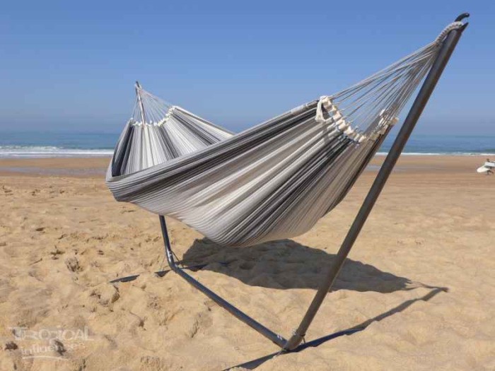 Hamac avec support  gris