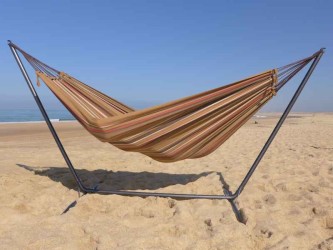 Hamac avec support couleur terre