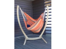 Chaise hamac orange avec support 