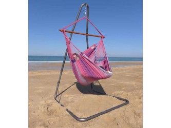 Chaise hamac fuschia avec support 