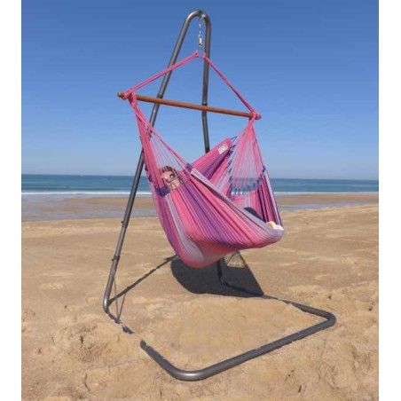 Chaise hamac fuschia avec support 
