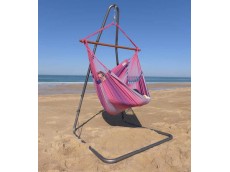 Chaise hamac fuschia avec support 