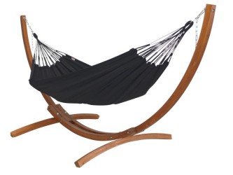 Hammock with L-shaped stand cloud black