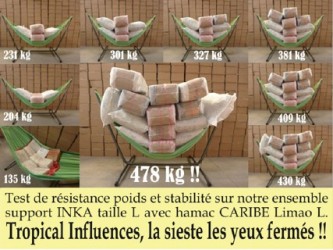 pied de hamac avec hamac bleu