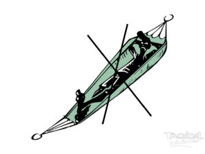 Dessin de le hamac dans le sens de la longueur, allonger dans un hamac