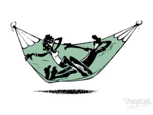 Dessin a deux dans un hamac