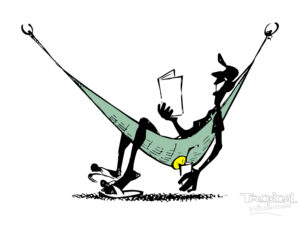 Dessin de s’asseoir dans un hamac