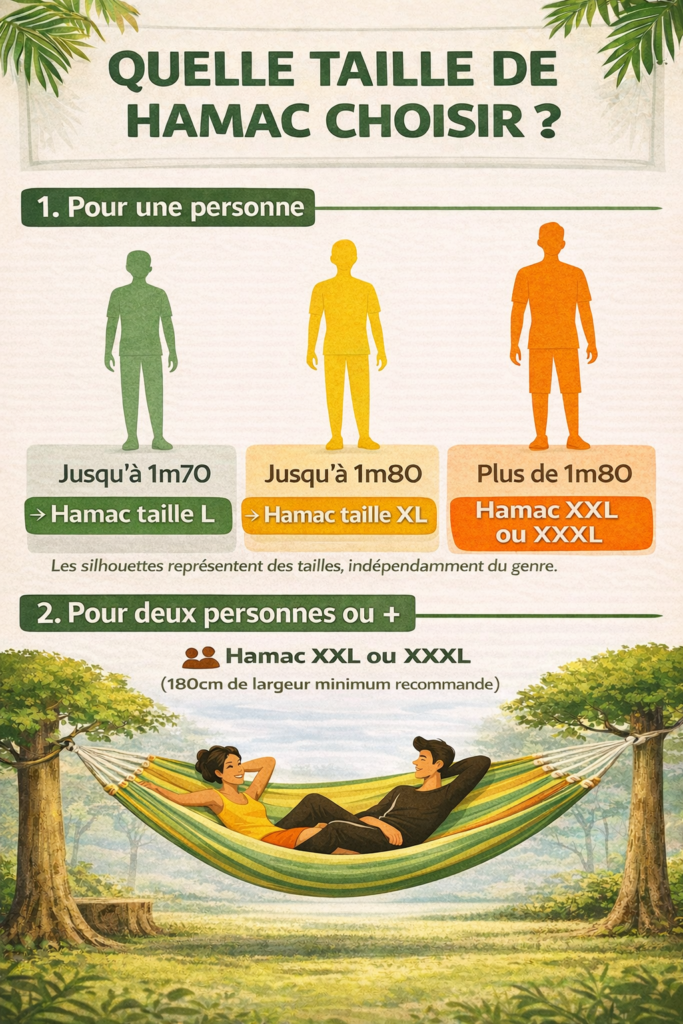 Schéma - Quelle taille de hamac choisir ?