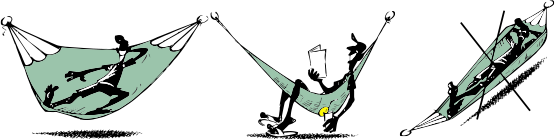 Position dans un hamac